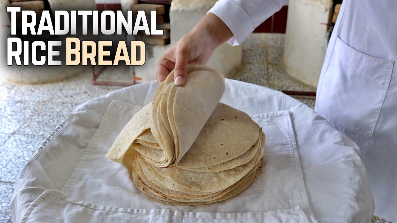 Cooking Traditional Rice Bread In Northern Iran | Local Bread Baking Process