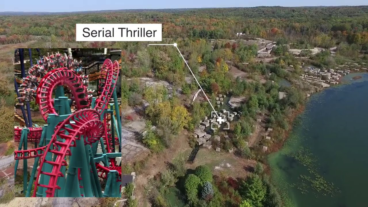 Aerial footage of former Geauga Lake amusement park