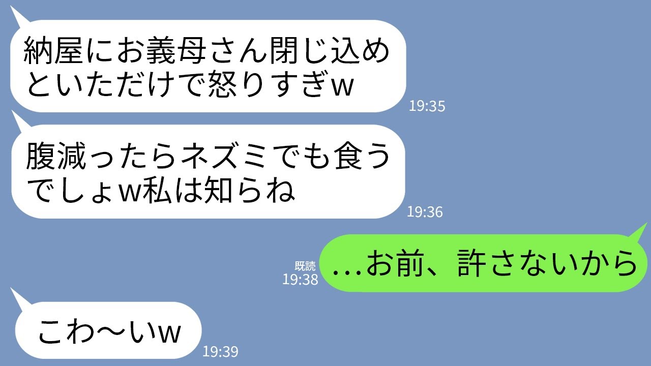 【LINE】実家に帰省すると痩せた母が納屋でネズミと暮らしていた&hellip;私「今どこ？」義姉「夫と旅行中ｗそいつはほっとけ」&rarr;キレた私が義姉に地獄を見せてやった結果www