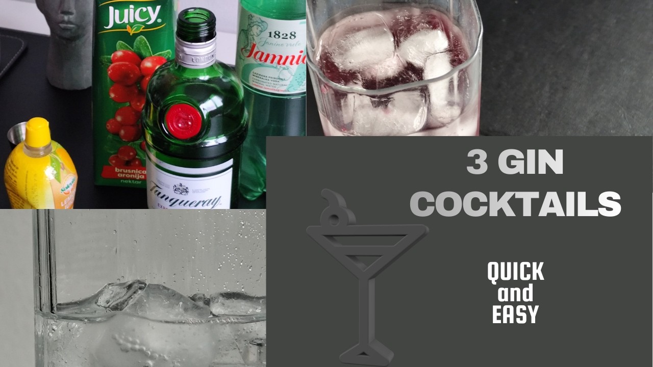 3 Gin Cocktails anyone can make at home. (quick and easy) #gincocktails   #cocktailrecipe