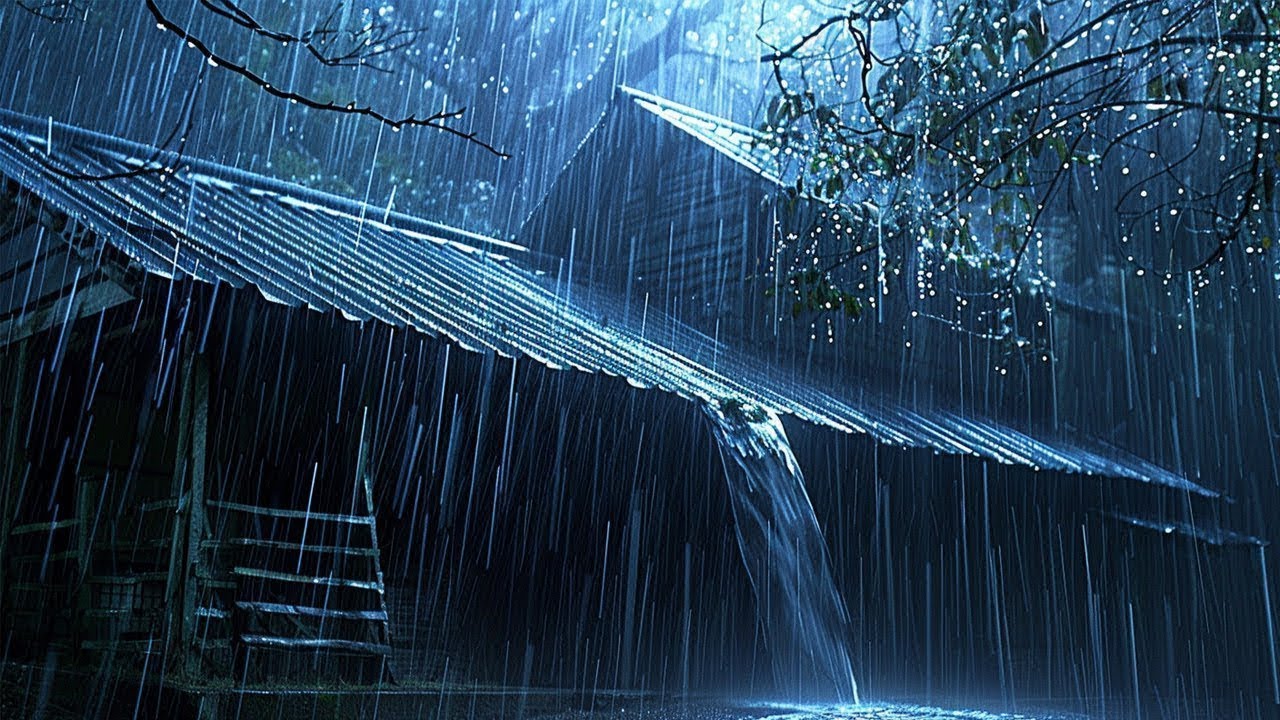 End Sleepless Nights in 3Minutes with Growling Rain & Booming Thunder on a Rickety Tin Roof at Night