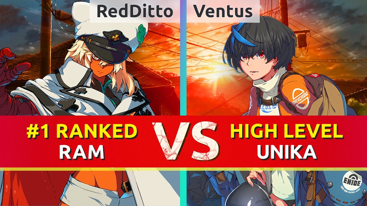 GGST ▰ RedDitto (#1 Ranked Ramlethal) vs Ventus (Unika). High Level Gameplay