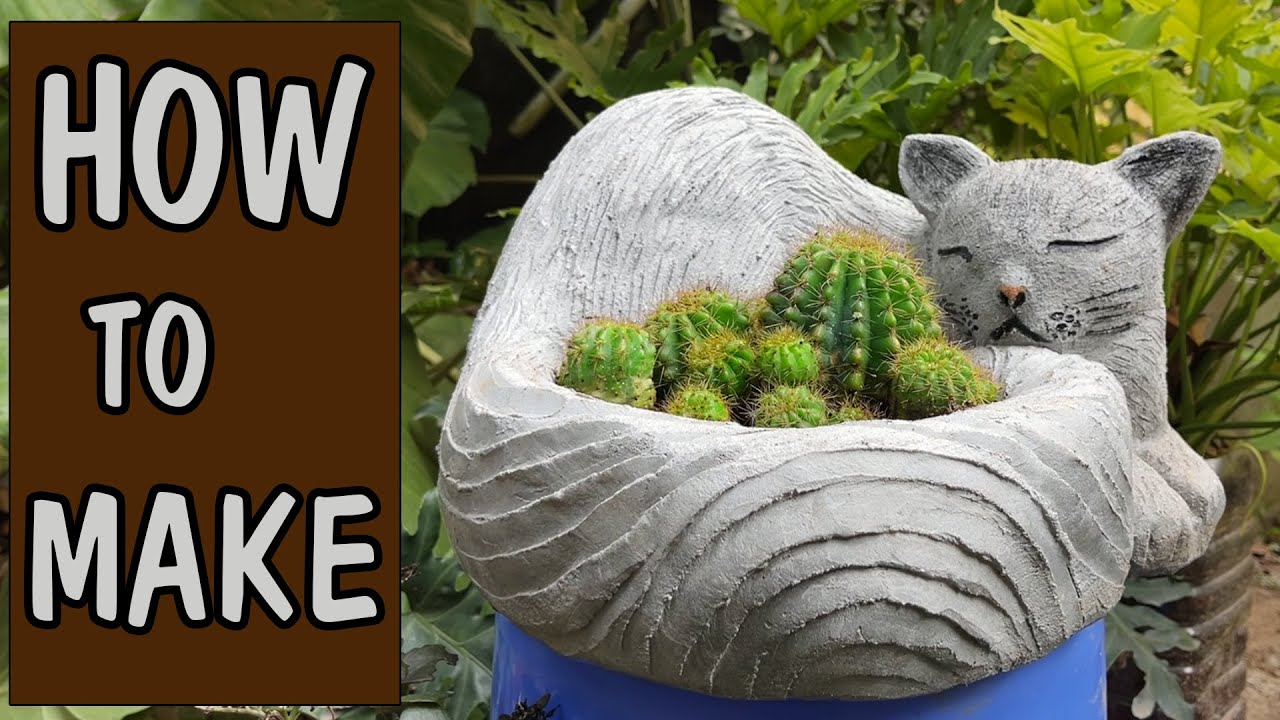 Wow ❤️ Cute Cat Concrete Flower Pot ❤️ Creative DIY Planters for Your Home