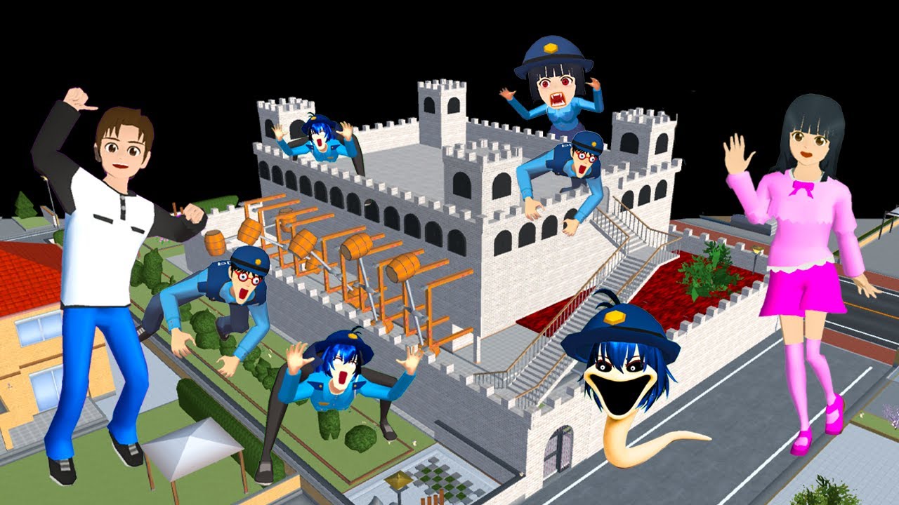 Yuta Mio Buat Benteng Raksasa Paling Aman Dari HANTU POLISI 😱 | Sakura School Simulator