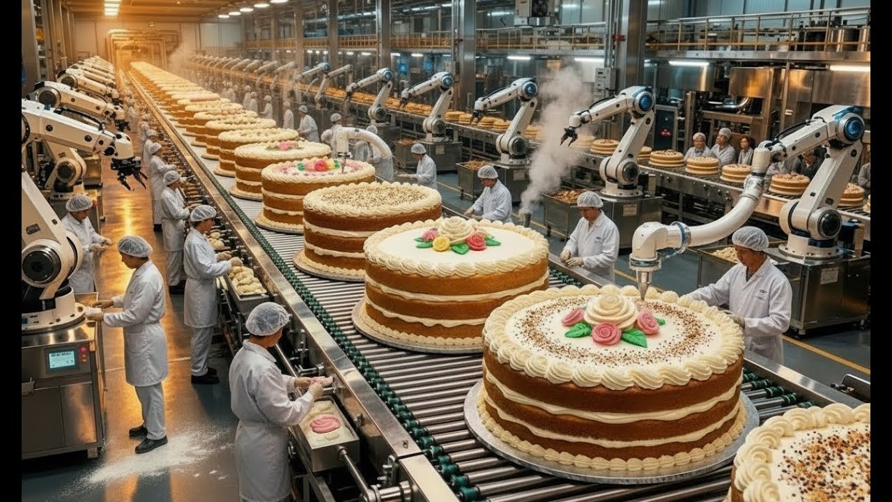 Inside the Cake Mega Factory: World's Most High - Tech Popular Cake Making (Full Process)