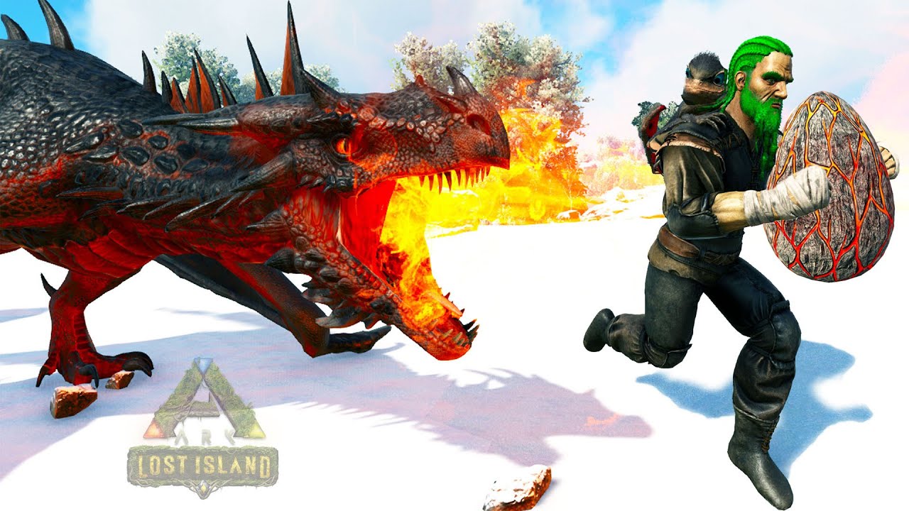 ROBANDO HUEVOS DE DRAGONES ENFADADOS!! mi Dinopithecus me traiciona... ARK La Isla Perdida