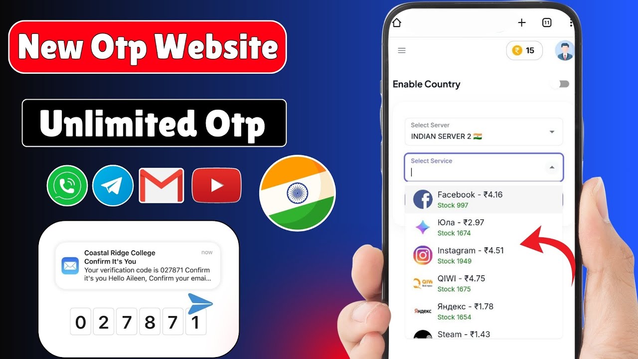 Otp Indian Number | How to Unlimited Indian Otp Buy In Low Price | new Otp Website 2025 ✅