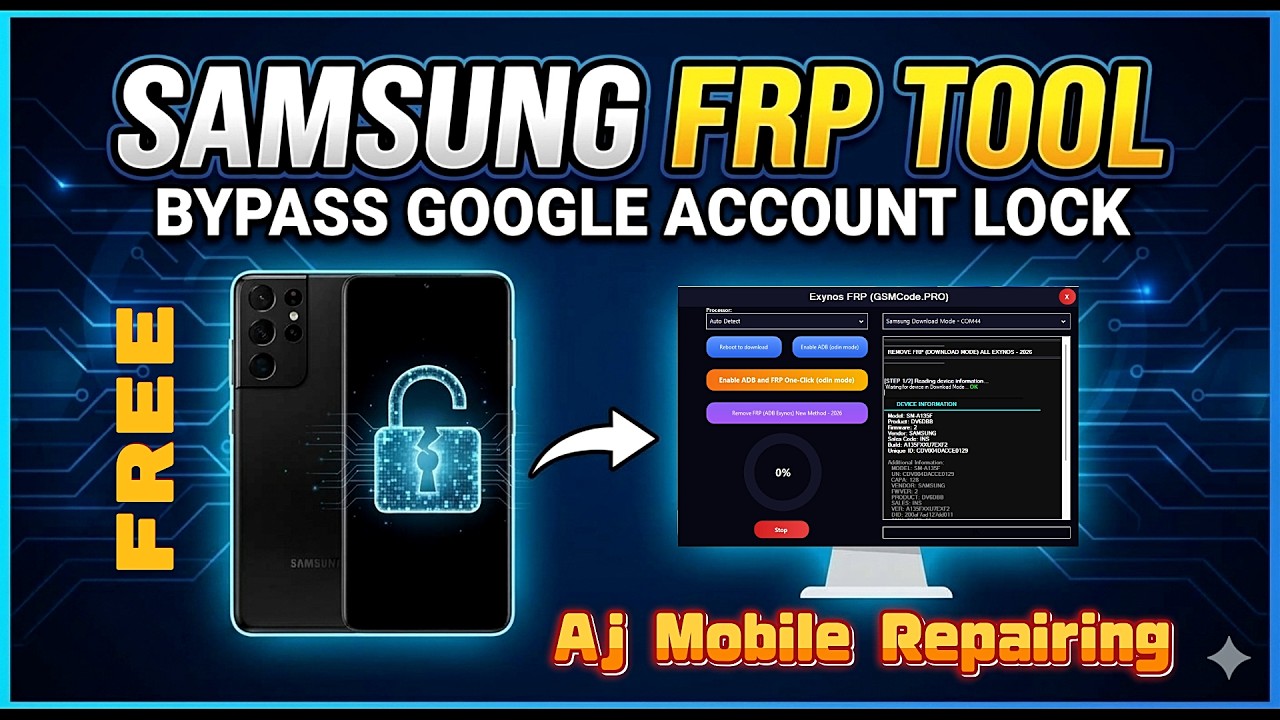 Samsung FRP Bypass 2026: Only 1-Click FREE Tool! 😱| How to Bypass Samsung FRP Lock Free Tool