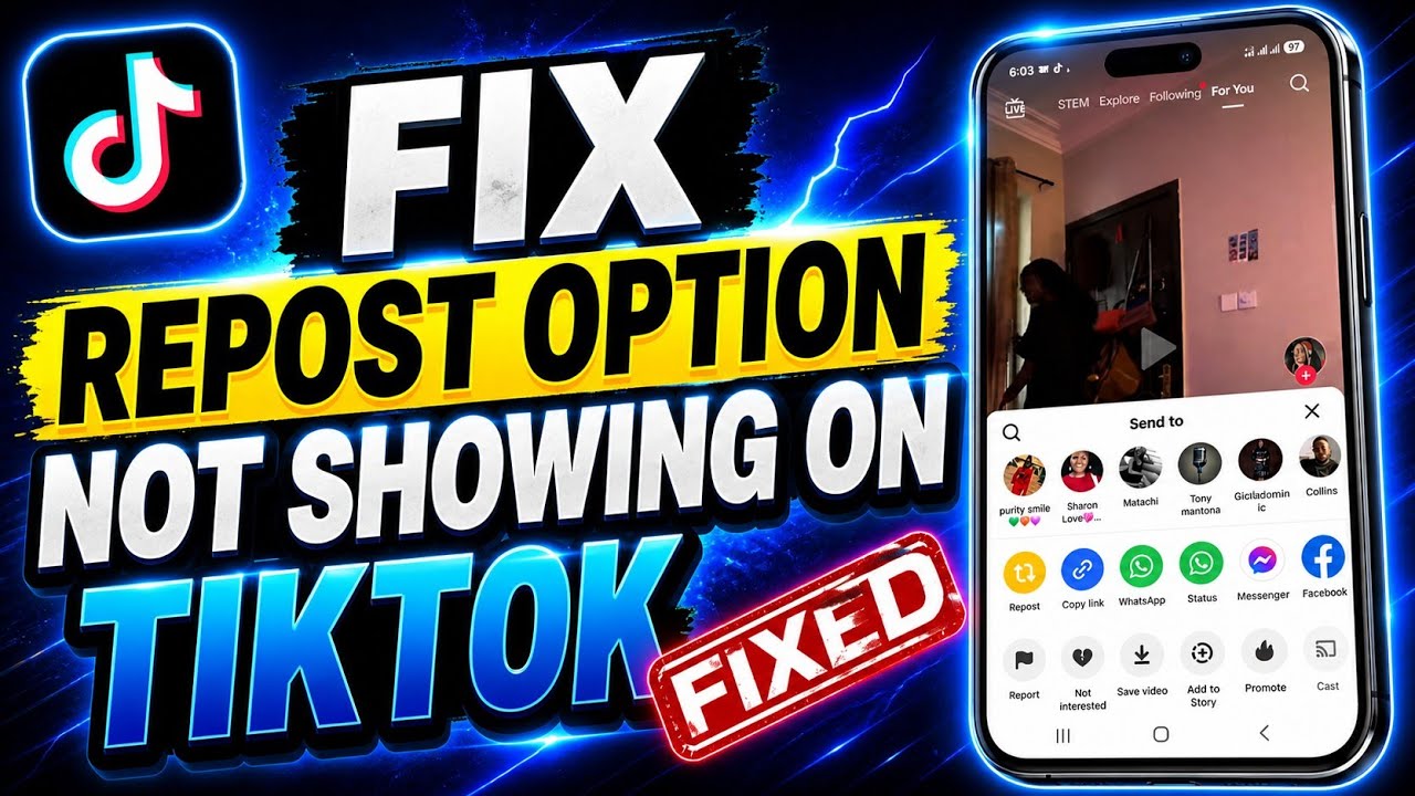 How to Fix Repost Option Not Showing on TikTok (New Method)