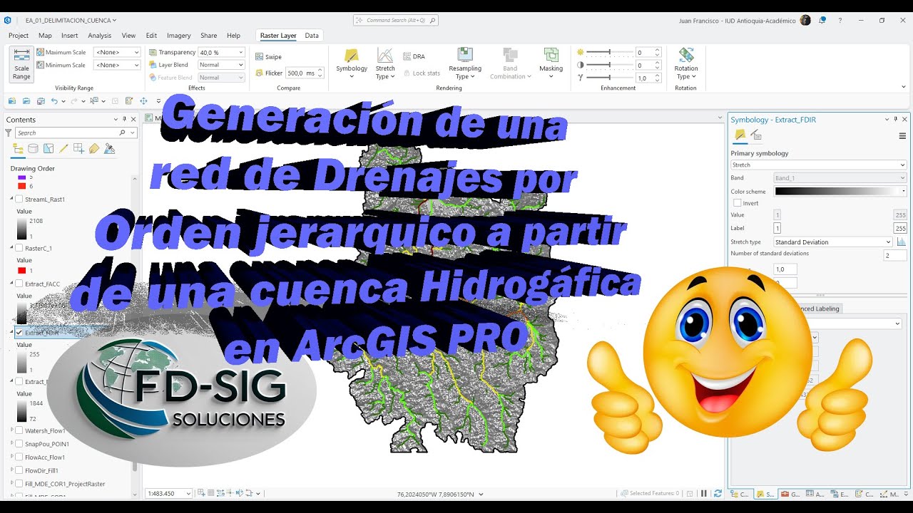 Generación de Red de Drenajes por Orden jerarquicoa partir de una Cuenca Hidrográfica en ArcGIS Pro