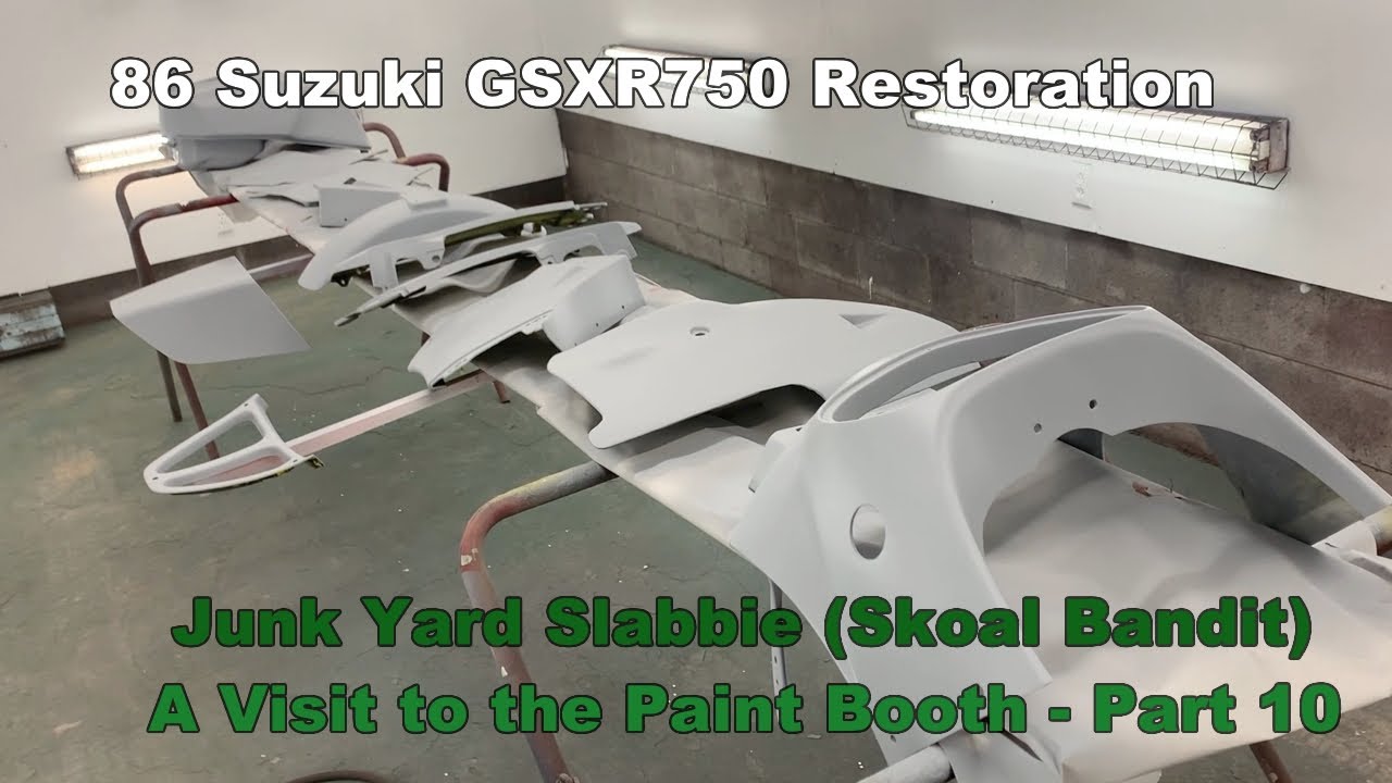 1986 Suzuki GSX-R 750 Skoal Bandit- Restoration - Part 10 - Paint Booth & Seat Vinyl