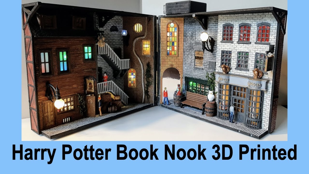 Book nook Harry Potter met 3D printer