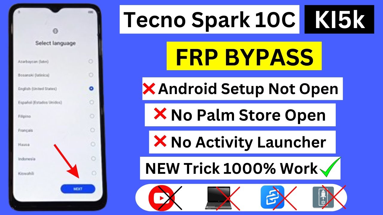 Tecno Spark 10c FRP BYPASS Android 12 | WITHOUT PC ✅ | Tecno Spark 10c (KI5k) Remove Google Account