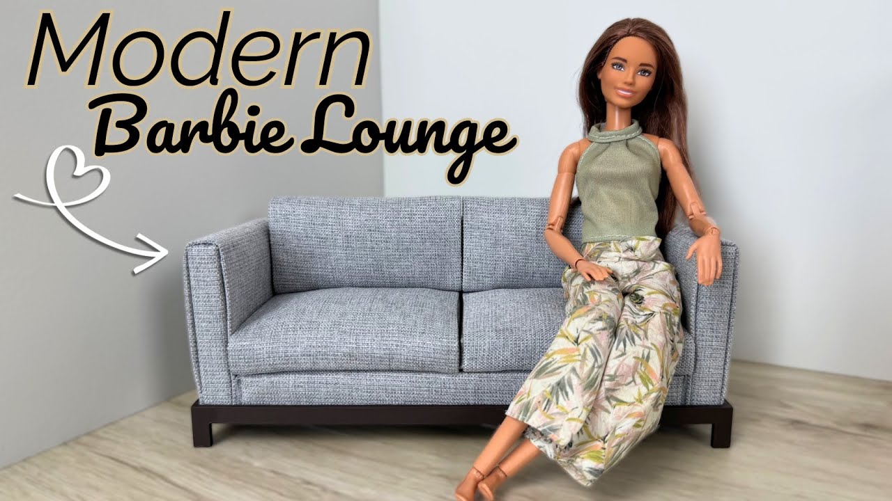 I Made a Modern Lounge for My Barbie Dollhouse