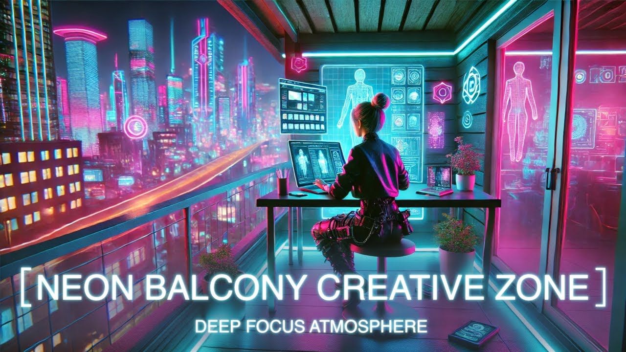 Neon Balcony Creative Zone | Ambient Music for Coding, Thinking & Focus