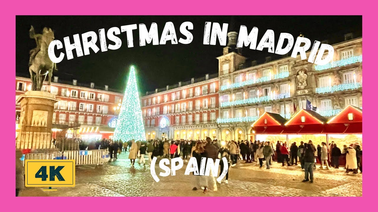 Christmas in Madrid | Spain | Walking Tour | Plaza Mayor Christmas Market | ASMR | 4K | 🎄