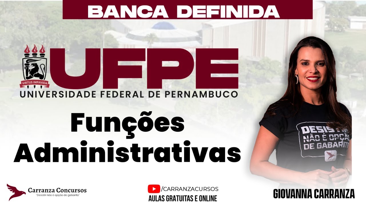 Concurso UFPE: Funções Administrativas em Administração Completa
