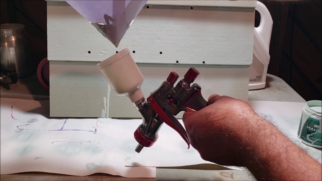 how to spray latex paint in a conventional spray gun DIY do it yourself
