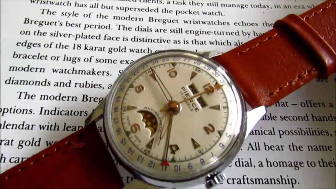 Pierce Triple Calendar Moon Phase Wristwatch