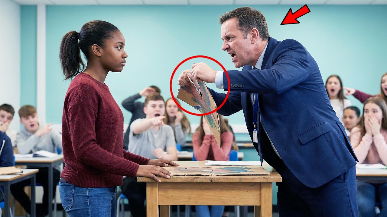 A Mean Teacher Destroyed Her Painting in Front of Everyone. Her Revenge Left Him Speechless!