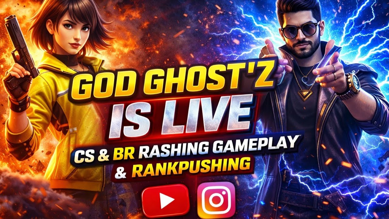 GOD GHOST'Z is live BR/CS RANK PUSH GRANDMASTER PLAYER ⚡⚡