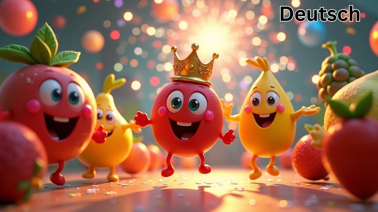 Neujahr Früchte Große Party Jingle  Wassermelone Apfel Trauben Tanz Lied  German Kids New Year Rhyme