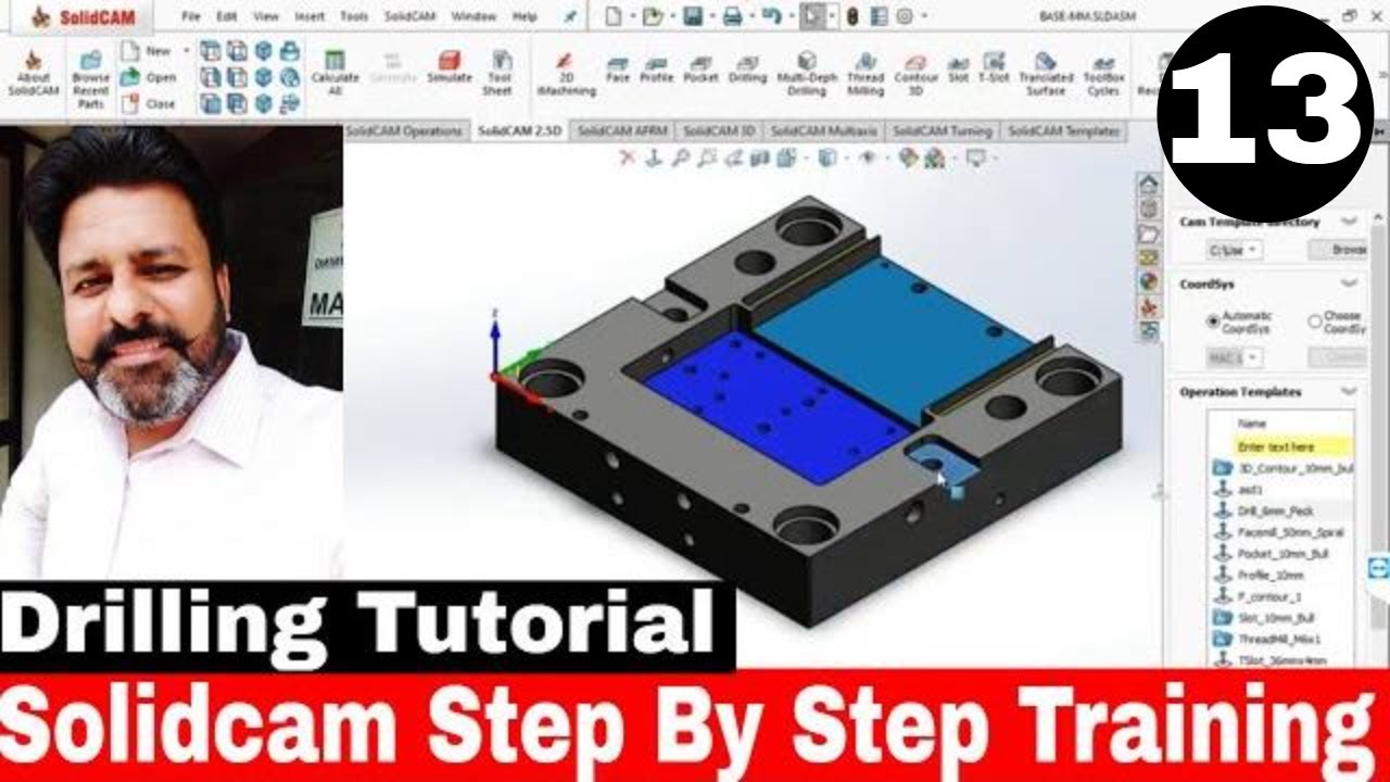 Solidcam Step By Step Training | Solidcam Drilling tutorial