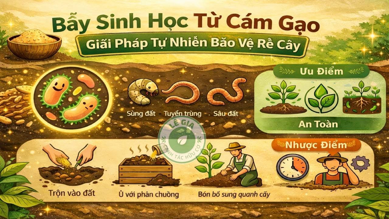 🌱 BẪY SINH HỌC TỪ CÁM GẠO – GIẢI PHÁP TỰ NHIÊN BẢO VỆ RỄ CÂY #huuco #saurieng #durianfarm #sinhhoc