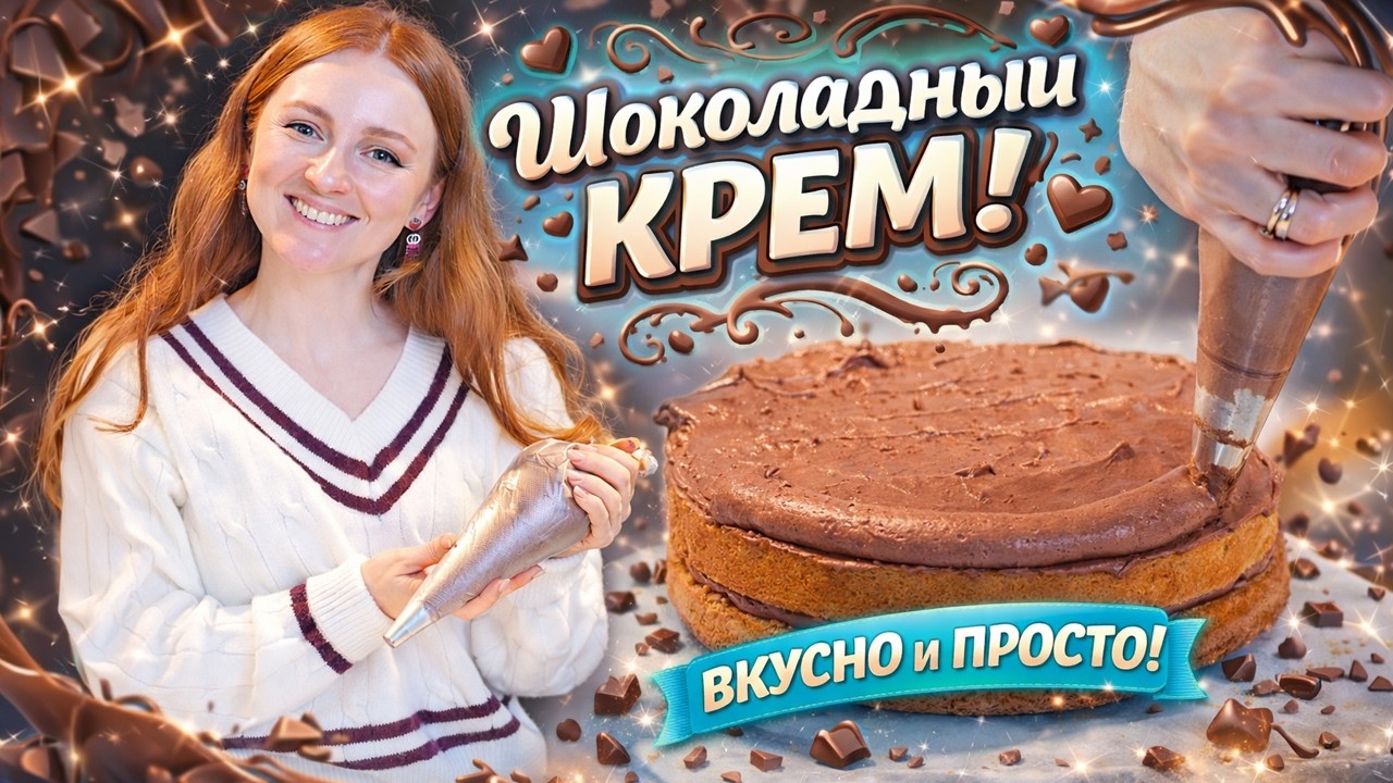 ШОКОЛАДНЫЙ КРЕМ за 5 Минут! Густой Сметанный Крем для Торта из 3 Ингредиентов