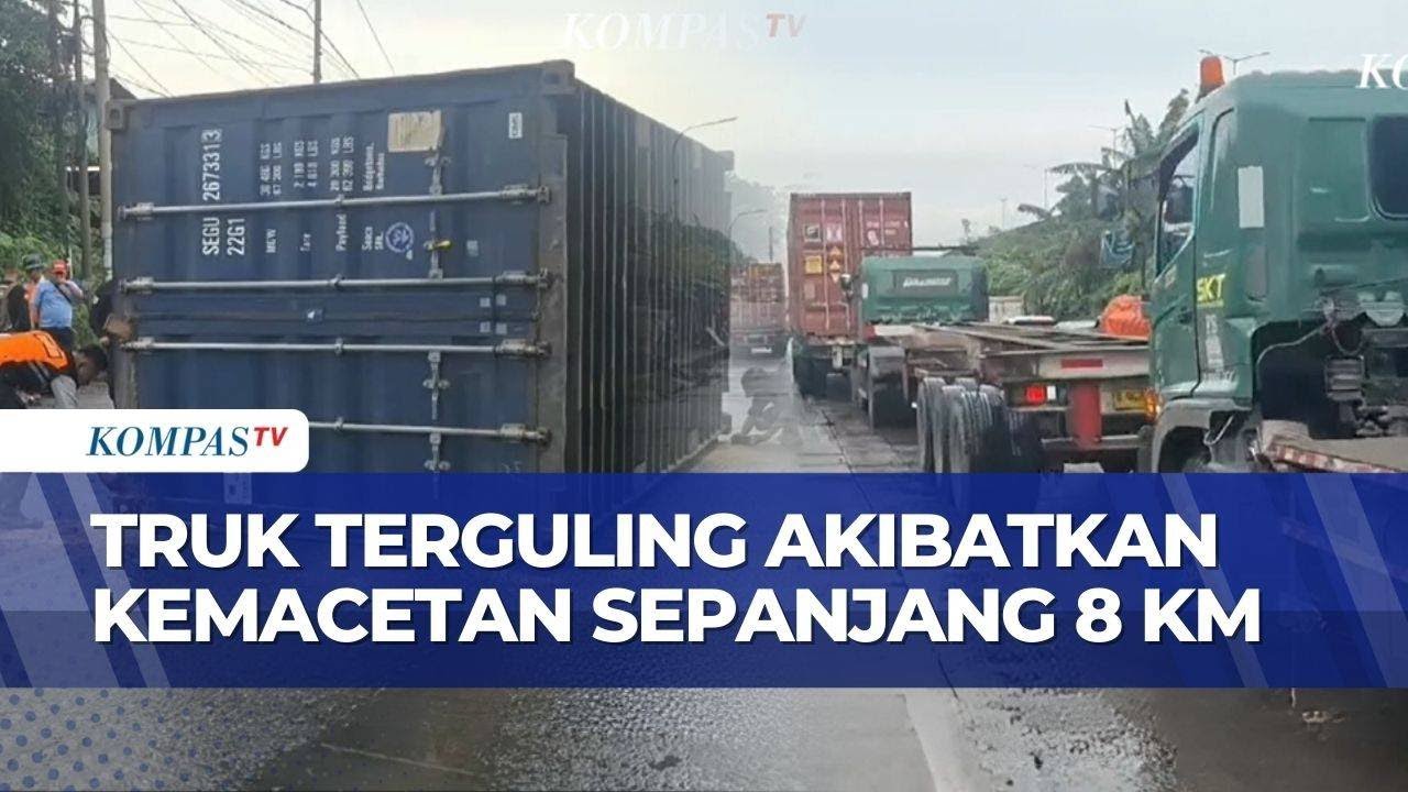 Imbas Truk Terguling, Jalur Cakung-Cilincing Macet Sepanjang 8 Km | KOMPAS PETANG