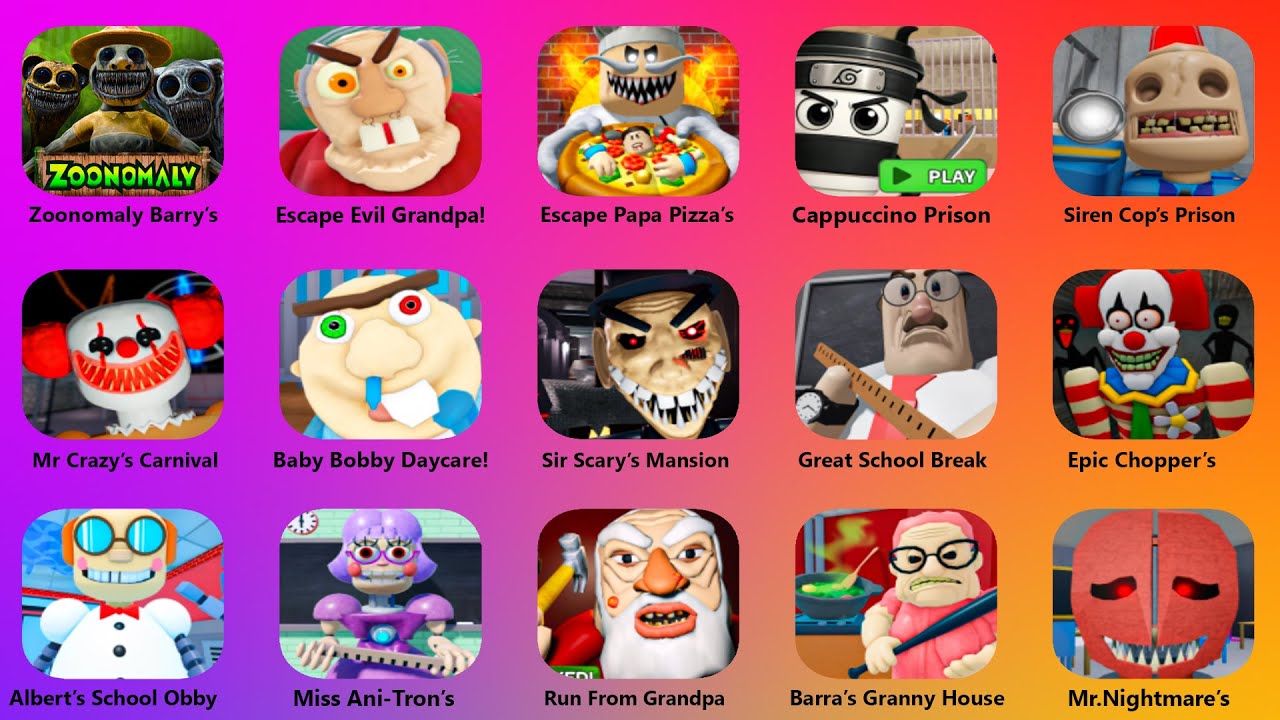 ROBLOX:ZOONOMALY BARRY'S PRISON OBBY!,ESCAPE BABY BOBBY DAYCARE! FIRST PERSON,MISS ANI-TRON'S#roblox