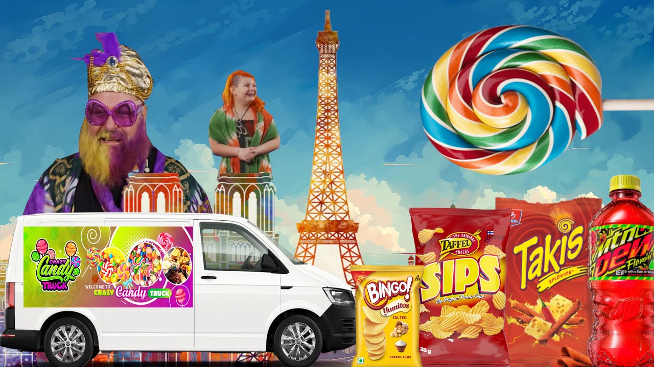 &Aring;KER RUNT I V&Auml;RLDEN F&Ouml;R ATT HITTA GODIS & SNACKS(CRAZY CANDY TRUCK)