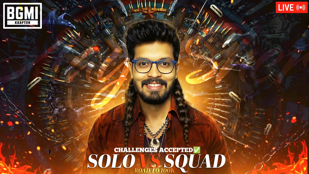🔴Solo vs Squad Live Challenges in BGMI 4.2 Update | PUBG Mobile Live | Road to 100k🔥​