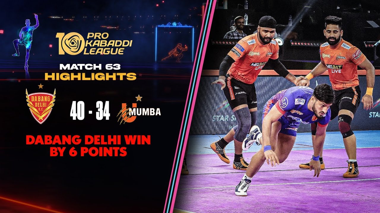 Ashu Malik Helps Dabang Delhi K.C. Defeat U Mumba In their Own Backyard | PKL 10 Highlights Match#63