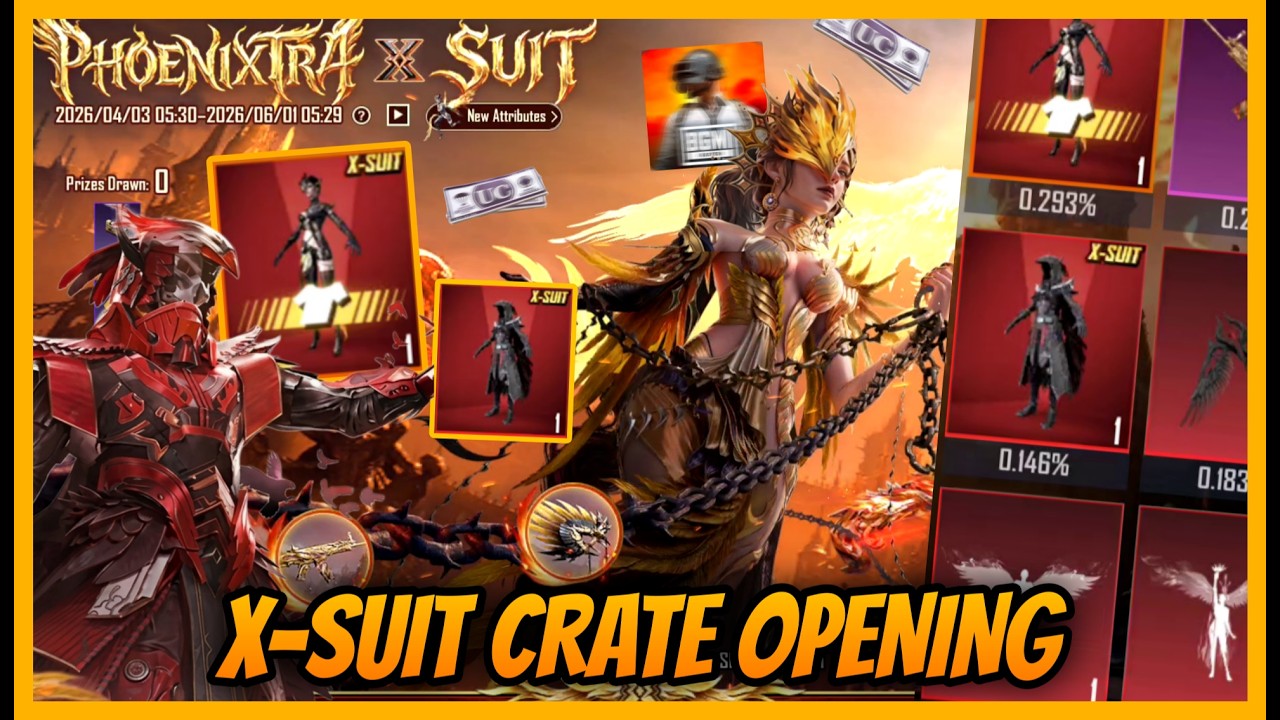 🔥50000 UC Phoenixtra X-Suit Crate Opening in BGMI l New X-Suit Crate Opening l UC UP event in BGMI