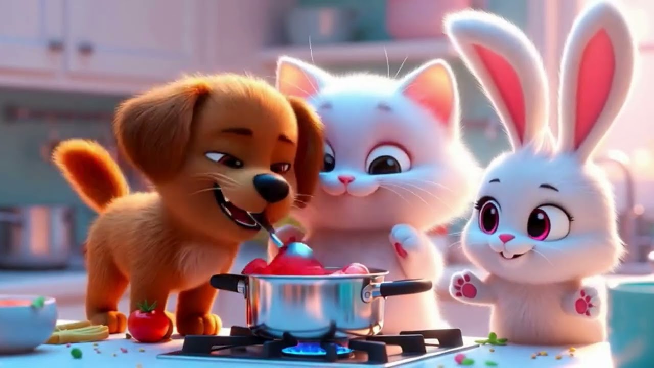 White Kitty’s Funny Cooking Day 🐱🍳 | Cute 3D Animation