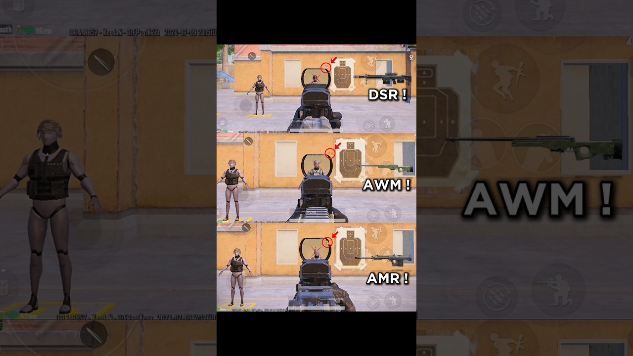 New DSR Sniper vs AWM vs AMR Damage ✅ #pubgmobile #bgmi #tipsandtricks