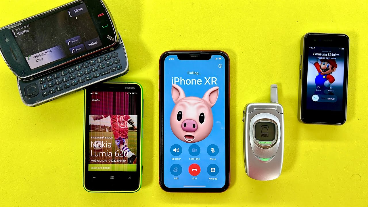 iPhone XR Calling on Nokia Lumia620, Nokia N97 Vs Samsung A800, Samsung S24Ultra | Incoming Calls 