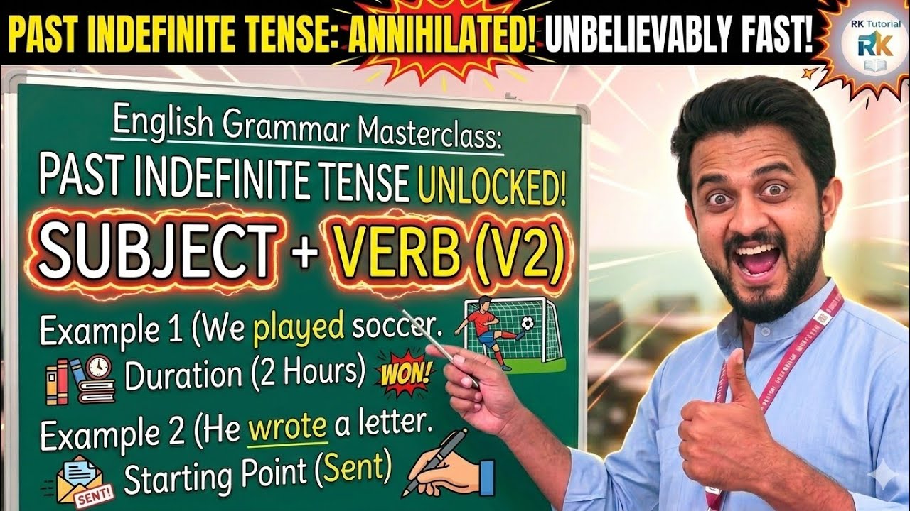 PART 6 : Past Indefinite Tense: Rules , Formulas And Examples 