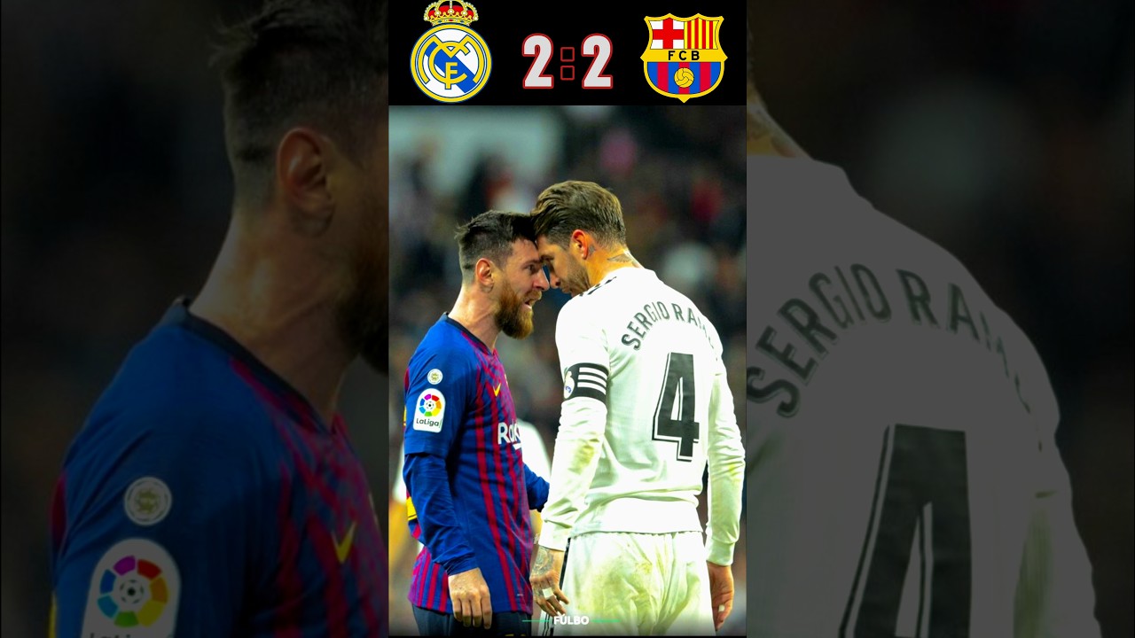 Real Madrid 🆚️ Barcelona (2-2) Epic Match Highlights #football #shorts #ronaldo #messi #futbol