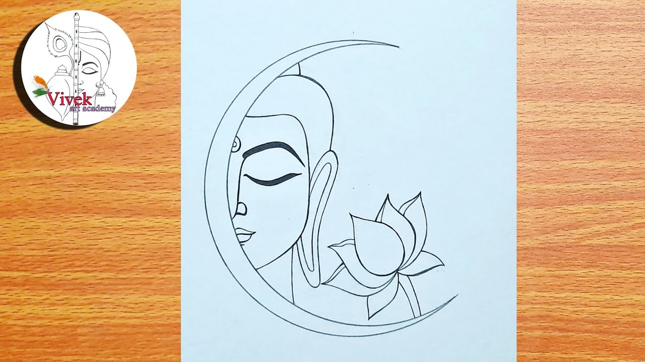 Easy Lord Buddha Drawing | Buddha Purnima Special Drawing | Lord Buddha Face Drawing | Art Video