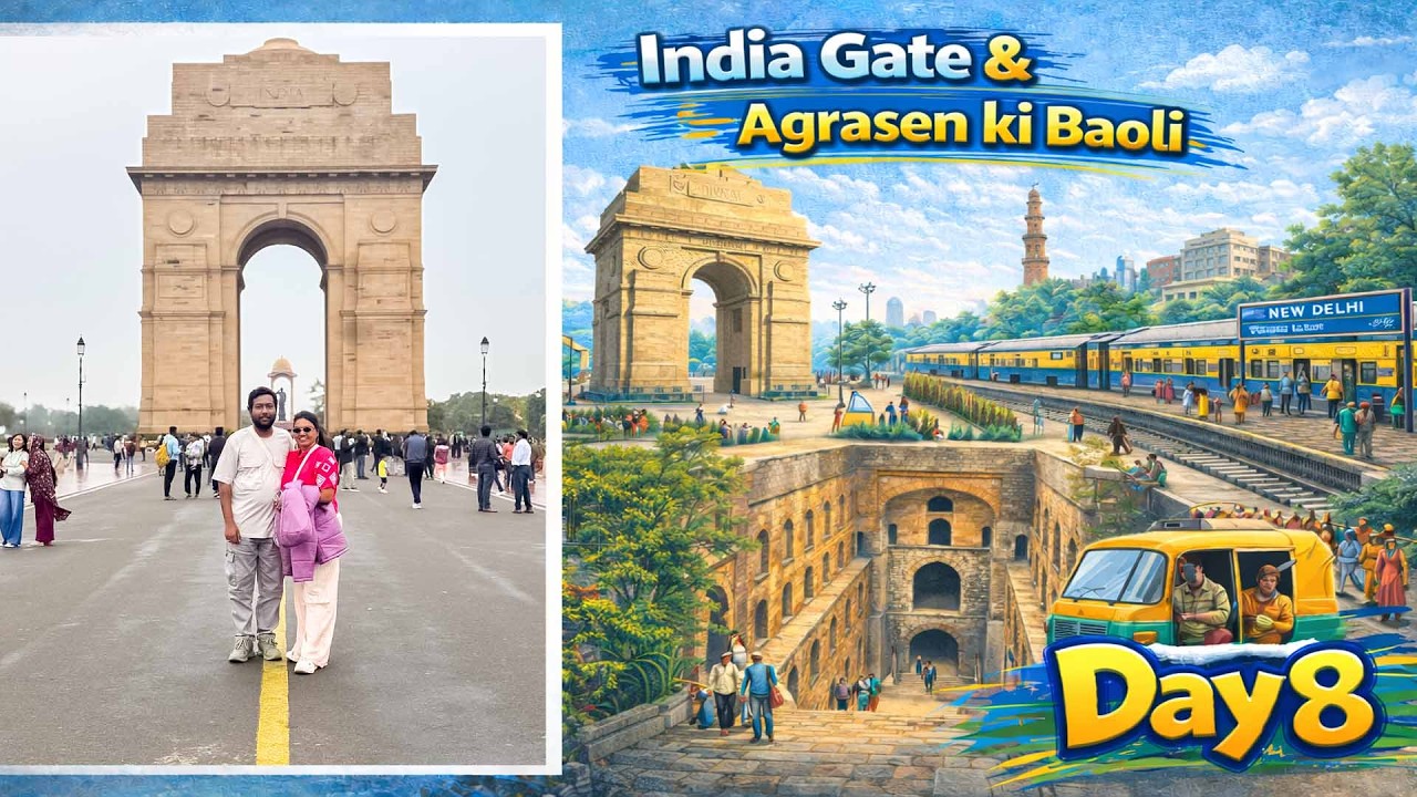 Delhi Trip | Day 8 | India Gate 🇮🇳 | Agrasen ki Baoli | Auto Ride & City Vibes | Final Vlog