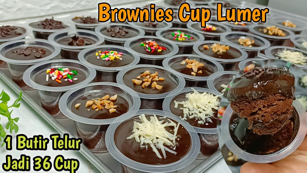 BROWNIES CUP LUMER‼️ CUMA 1 TELUR DAPAT BANYAK | TANPA MIXER | IDE JUALAN MENGUNTUNGKAN