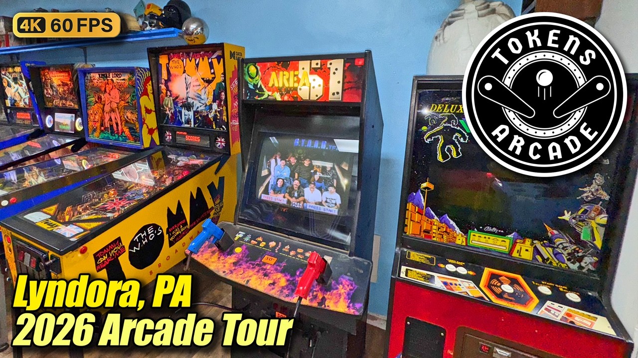 Tokens Arcade (Lyndora PA), January 2026 arcade tour, new 4K full walkthrough