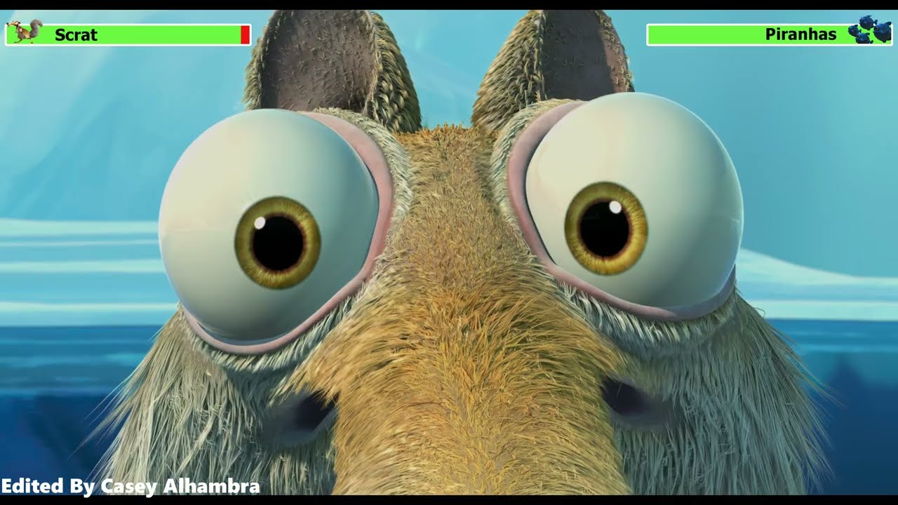 Scrat vs. Piranhas with healthbars