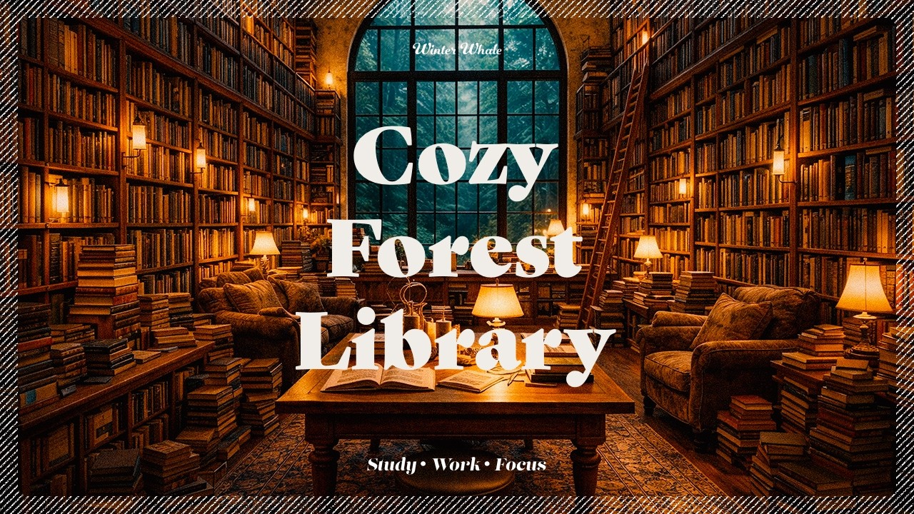 Уютная библиотека в лесу 🌲📚 | Звуки природы для учёбы и концентрации