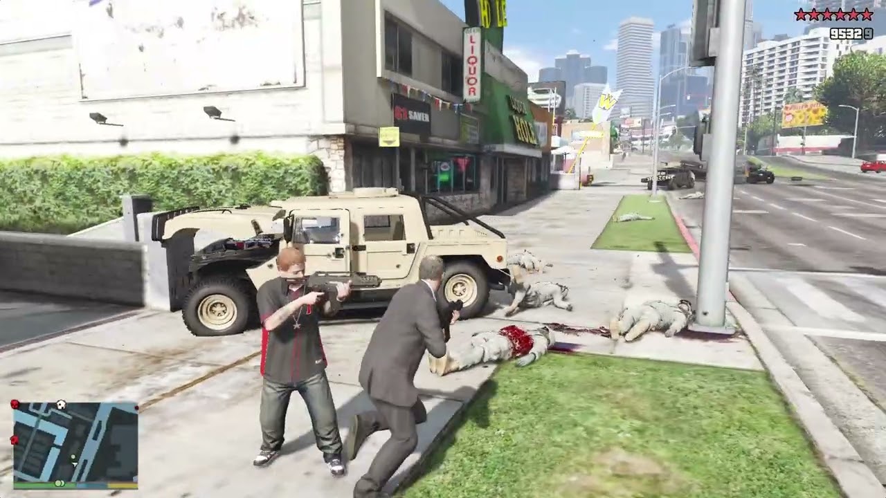 GTA V: Trevor, Jimmy Epic 10 Star Cop Battle Rampage + Escape