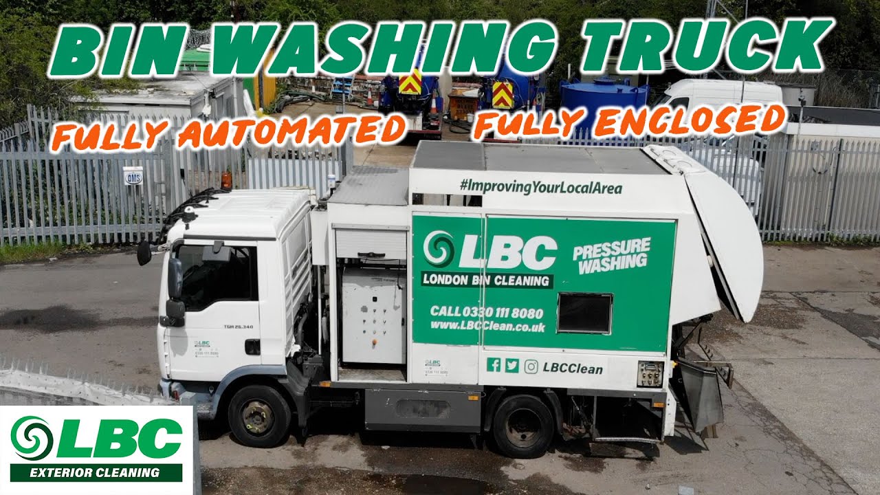 London's Only Fully Automated, Fully Enclosed Bin Washing truck - Demonstration