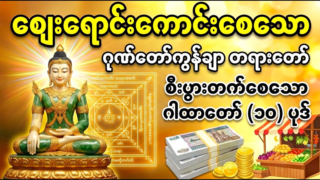 ဆိုင်ဖွင့်တိုင်းဖွင့်ပါ-ဈေးရောင်းကောင်း၊လာဘ်ရွှင်ပြီးစီးပွားတက်စေသောဂုဏ်တော်ကွန်ချာနှင့်ဂါထာတော်များ
