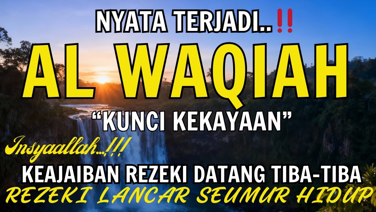 Baca Al WAQIAH 7x,DENGARKAN HUTANG LUNAS,REZEKI DATANG DARI BERBAGAI ARAH, BACAAN AL QURAN MERDU #27